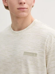 TOM TAILOR Denim T-Shirt Relaxed Fit mit Print Khaki/Beige/Weiß/Creme/Grau