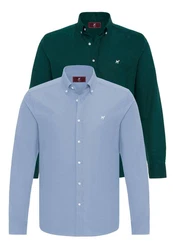 Williot Blusenshirt Lasvegas Dunkelgrün/Blau/Türkis/Dunkelblau/Hellblau