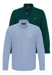 Williot Blusenshirt Lasvegas Dunkelgrün/Blau/Türkis/Dunkelblau/Hellblau