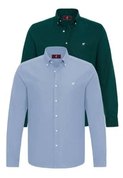 Williot Blusenshirt Lasvegas Dunkelgrün/Blau/Türkis/Dunkelblau/Hellblau