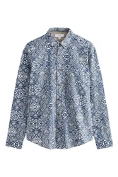 Next Langarmhemd Hellblau/Grau/Blau