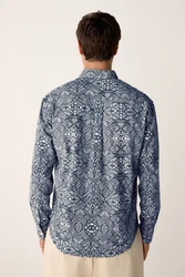 Next Langarmhemd Hellblau/Grau/Blau
