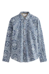 Next Langarmhemd Hellblau/Grau/Blau