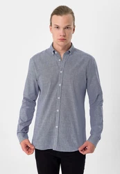 Moxx Paris Blusenshirt Casual Shirts Grau/Dunkelblau/Hellblau