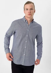 Moxx Paris Blusenshirt Casual Shirts Grau/Dunkelblau/Hellblau