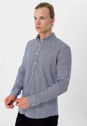 Moxx Paris Blusenshirt Casual Shirts Grau/Dunkelblau/Hellblau