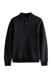 Next Poloshirt Relaxed Fit Schwarz/Dunkelblau