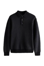 Poloshirt Relaxed Fit Poloshirt aus strukturiertem Chenille (1-tlg)
