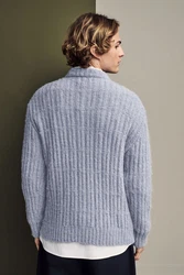 Next Rundhalspullover Relaxed Fit Grau/Hellblau/Blau