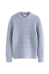 Next Rundhalspullover Relaxed Fit Grau/Hellblau/Blau