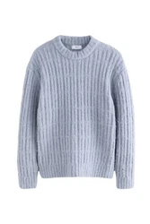 Next Rundhalspullover Relaxed Fit Grau/Hellblau/Blau