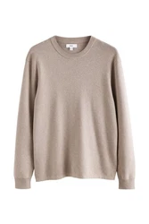 Next Regular Fit Pullover mit Rundhalsausschnitt Braun/Beige/Grau/Khaki