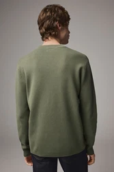 Next Regular Fit Pullover mit Rundhalsausschnitt Dunkelgrün/Grün