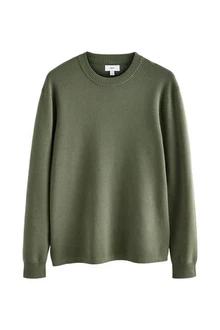 Next Regular Fit Pullover mit Rundhalsausschnitt Dunkelgrün/Grün