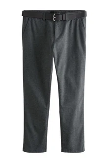 Next Stretch-Hose mit Gürtel (2-tlg) Dunkelgrau/Dunkelblau/Grau/Hellgrau