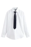 Next Langarmhemd Slim Fit Hemd und Krawatte Set Weiß/Dunkelblau/Hellblau/Schwarz/Creme