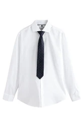Next Langarmhemd Slim Fit Hemd und Krawatte Set Weiß/Dunkelblau/Hellblau/Schwarz/Creme