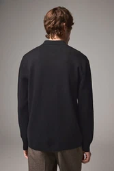 Next Langarm-Poloshirt Regular Fit Schwarz