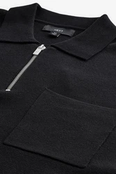 Next Langarm-Poloshirt Regular Fit Schwarz