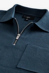 Next Langarm-Poloshirt Regular Fit Blau/Dunkelblau/Hellblau/Grau