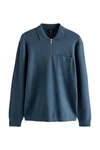 Next Langarm-Poloshirt Regular Fit Blau/Dunkelblau/Hellblau/Grau