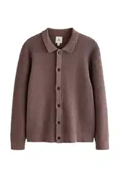 Strickjacke Relaxed Fit Hemdjacke mit Hkelstruktur (1-tlg)