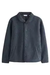 Strickjacke Strickjacke mit Schalkragen aus Wollgemisch (1-tlg)