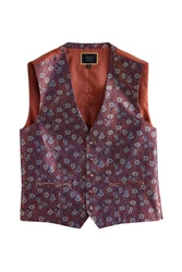 Next Frackweste Regular Fit Weste für besondere Anlässe Rot/Lila/Bordeaux/Braun