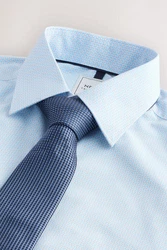 Next Langarmhemd Slim Fit Hemd und Krawatte Set Blau/Hellblau/Dunkelblau