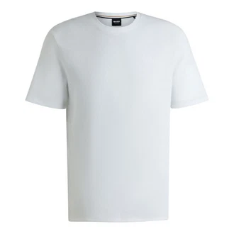 BOSS Kurzarmshirt Waffle T-Shirt mit Logo-Stickerei