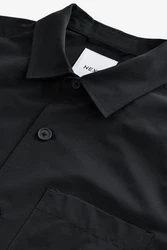 Next Sakko Hemdjacke mit Stretch (1-tlg) Schwarz/Dunkelgrau