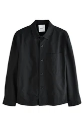 Next Sakko Hemdjacke mit Stretch (1-tlg) Schwarz/Dunkelgrau