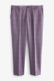 Stoffhose Elegante Slim Fit Hose mit Karomuster (1-tlg)