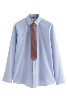 Next Langarmhemd Slim Fit Hemd und Krawatte Set Dunkelblau/Blau/Hellblau/Fliederfarben Next Langarmhemd Slim Fit Hemd und Krawatte Set Dunkelblau/Blau/Hellblau/Fliederfarben