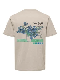 T-Shirt - Van Gogh T-Shirt - mit Backprint - Kurzarm Shirt Herren