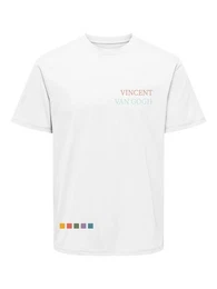 T-Shirt - Van Gogh T-Shirt - mit Backprint - Kurzarm Shirt Herren