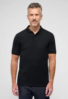 Eterna Kurzarmhemd SLIM FIT EASY IRON Schwarz/Dunkelblau