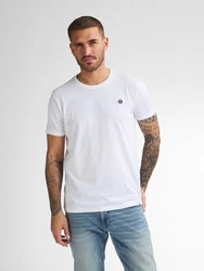 Petrol Industries Rundhalsshirt mit Logo Stickerei Weiß/Creme/Hellblau