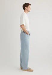 Mavi Weite Jeans MITTE Relaxed Jeans Hellblau/Weiß