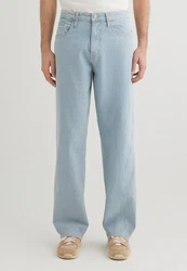 Mavi Weite Jeans MITTE Relaxed Jeans Hellblau/Weiß