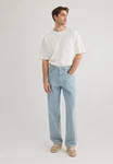 Mavi Weite Jeans MITTE Relaxed Jeans Hellblau/Weiß