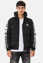 Cipo & Baxx Winterjacke mit Kapuze Schwarz