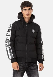 Cipo & Baxx Winterjacke mit Kapuze Schwarz