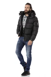 Cipo & Baxx Winterjacke Schwarz/Braun