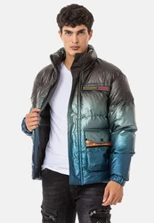 Cipo & Baxx Winterjacke Jacke Grau/Mischfarben/Grün/Türkis/Blau