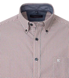 CASAMODA Langarmhemd Freizeithemd Print Rot/Creme/Hellblau