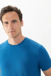 Mey Pyjamaoberteil Serie Relax Uni Blau