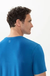 Mey Pyjamaoberteil Serie Relax Uni Blau