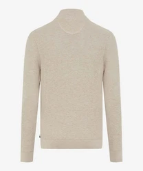 Brax Strickpullover Troyer Steffen Regular Fit Braun/Khaki/Beige/Grau