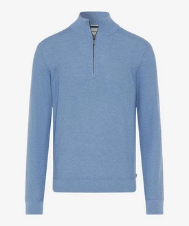 Brax Strickpullover Troyer Steffen Regular Fit Blau/Hellblau Brax Strickpullover Troyer Steffen Regular Fit Blau/Hellblau